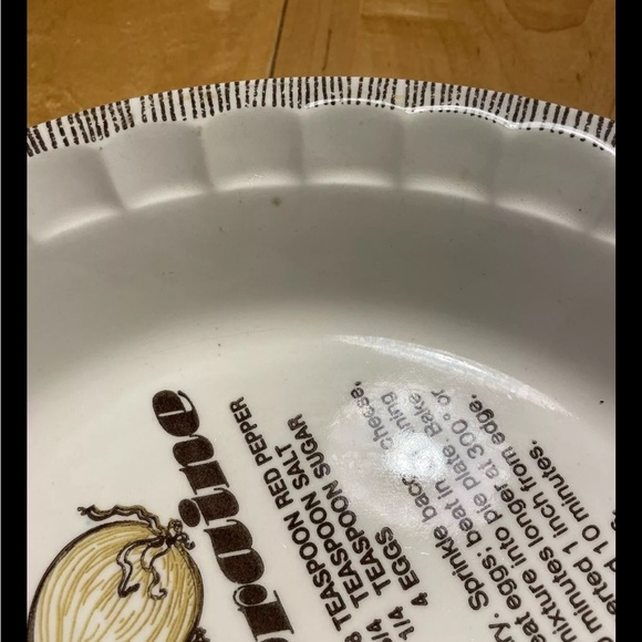 1983 Royal China Quiche Lorraine Pie Plate with Recipe 11" Deep Baking Dish - Picture 7 of 8